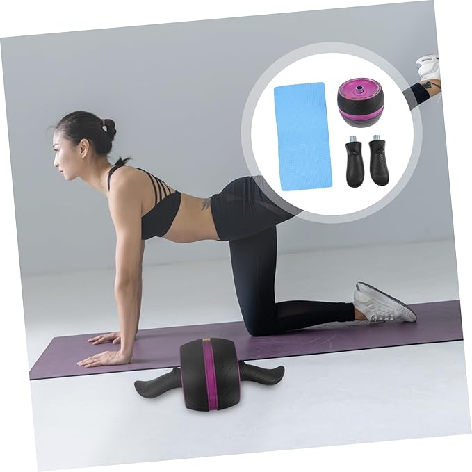 Ab Roller Wheel with Ergonomic Handles and Extra Mat Core Workout Fitness Wheel for Home Gym Suitable for Beginners and Advanced Abdominal Exercise
