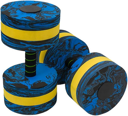 Aquatic Exercise Dumbbell Set of 2 for Water Aerobics, High-Density EVA-Foam Water Weights, Pool Fitness Equipment for Unisex Adults