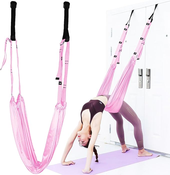 Leg Stretcher Strap Adjustable Fitness Strap Band for Waist Trainer Stretching Door Swing Flexibility Tensile Trainer with Carrying Pouch Back Bend Go Upside-Down for Yoga Practitioner Ballet Dancer Gymnastics Exercises