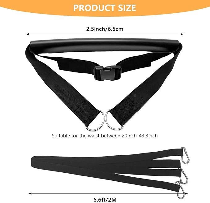 Sled Pulling Belt Set, Adjustable Waist Training Belt with Pulling Rope for Strength Agility Power Training to Help Full Body Building