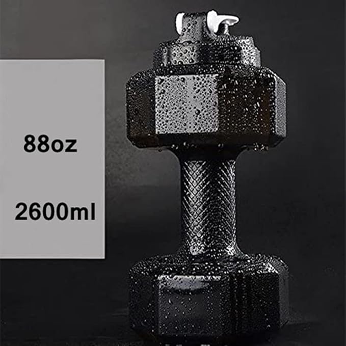 2.6L / 88oz Dumbbell Shape Water Bottle, Portable Weight Water Bottles, Dumbbells Travel Cup, PETG Eco-Friendly Cup for Gym, Yoga, Running, Outdoors, Cycling, and Camping