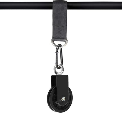 LFJ Cable Pulley with Swing Strap Carabiner Gym Pulley Wheel Set for LAT Pulley System DIY Pull Down Attachment,Ladder Lift,Home Gym Equipment