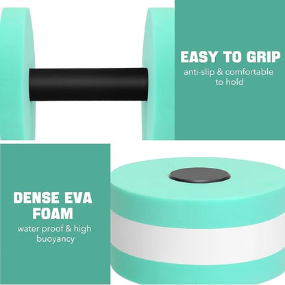 Pool Weights for Water Exercise 2 Pack, Aquatic Dumbbells for Pool Fitness & Water Aerobic Workouts, Dense and Sturdy Water Weights for Pool Exercise and Activities