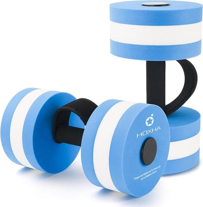 Aquatic Exercise Dumbell Set of 2 - Water Aerobic Exercise Foam Dumbbells Pool Resistance Fitness Equipment for Weight Loss