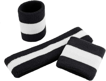 ONUPGO Sweatband Set Sports Headband Wristband Set Sweatbands Terry Cloth Wristband Wrist Sweatband Headbands Moisture Wicking Sweat Absorbing Head Band