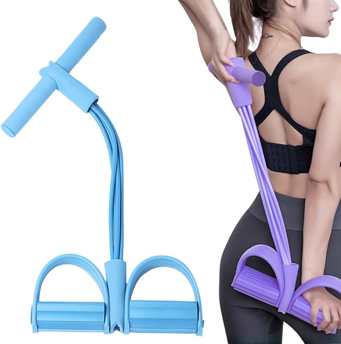 Yoga Sports Crunches Elastic Pull Rope, Pedal Resistance Bands with Handles, Multifunction Elastic Yoga Resistance Band, Home Exercise Equipment for Legs, Arms, Core Training