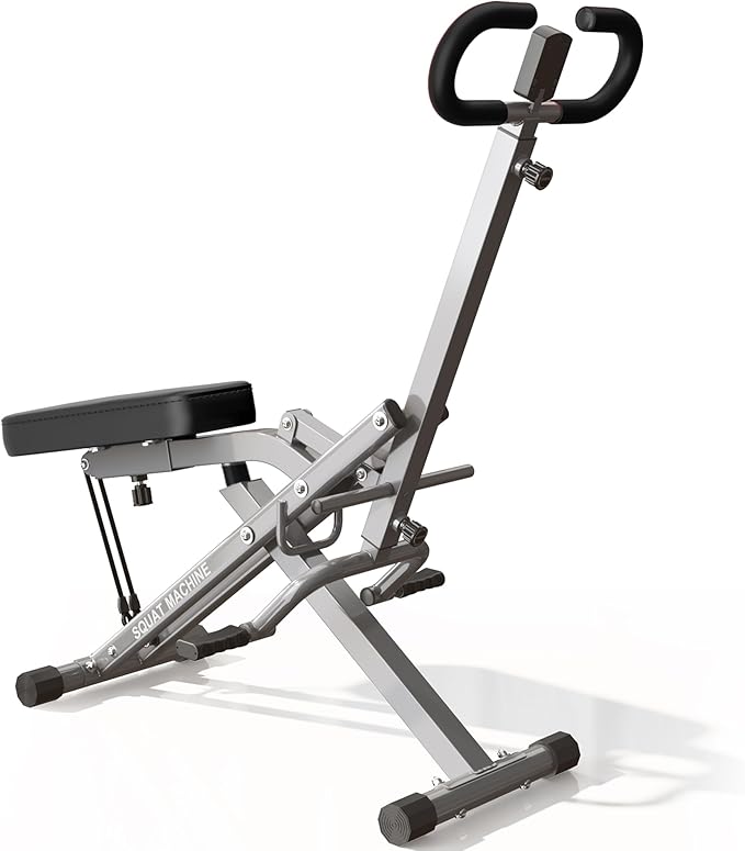 SogesPower Squat Machine for Home Gym, Squat Rowing Machine with Adjustable Resistance and Optional Full Motion, Squat Assist Trainer for Glutes & Legs Workout, Up to 330lbs