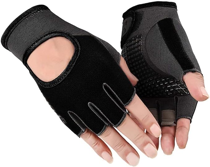Anti-Slip Workout Gloves for Women Men - Breathable Mesh Fingerless Gloves for Fishing Gym Exercise Fitness