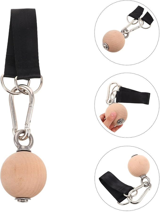 HEMOTON Wooden Pull up Grip Strength Trainer with Hand Exercise Balls Sturdy Strength Training Bars for Arm and Grip Power for Rock Climbing and Fitness Workouts