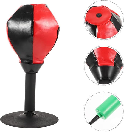 PRETYZOOM Desktop Boxing Speed Ball Reaction Training Bag, Red Reflex Boxing Equipment for Adults, Professional Punching Bag for Home Gym Stress Relief and Daily Workout