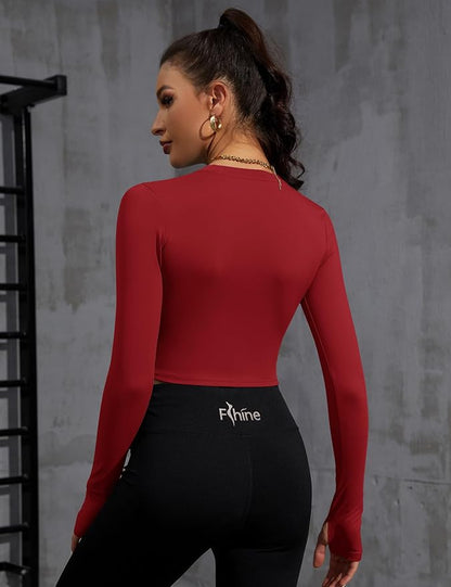 Loovoo Women Workout Shirts 1/2/3 Pack Athletic Compression Tee Dry Fit Yoga Gym Basic Tops