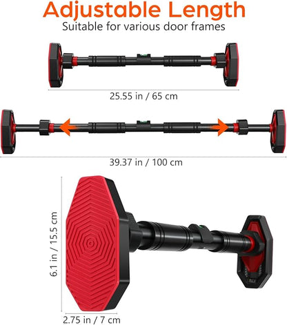 Operitacx Adjustable Doorway Pull up Bar with Secure Locking Comfortable Grip Strength Training Bar for Home Gym Portable Fitness Equipment for Upper Body Workout and Stretching