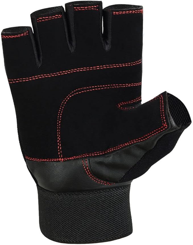 MRX Weight Lifting Gloves Gym Training Bodybuilding Fitness Powerlifting Workout Weightlifting Gloves Genuine Leather for Men & Women