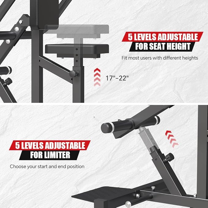 SPART Seated Dip Machine, Plate Loaded Tricep/Bicep Dip Press Machine with Cable Bar & Band Peg for Biceps Chest Training, Upper Body Push Workout, Hold up to 440LBS