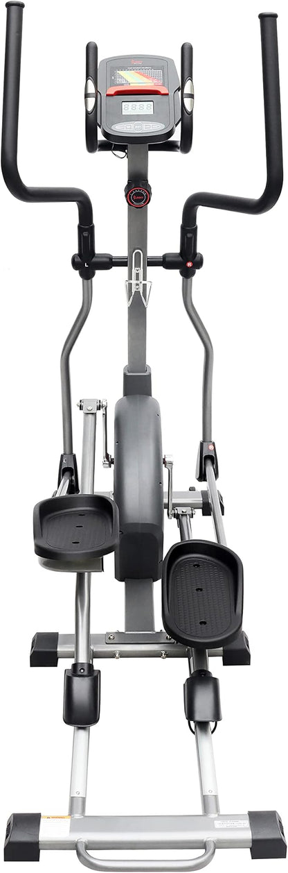 Sunny Health & Fitness Elliptical Exercise Machine, Silent Training, Long Stride Full Body Workout, Adjustable Resistance, Pulse Sensor, SunnyFit App via Bluetooth, Electric or Manual