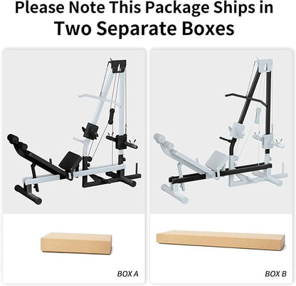 VIVITORY Leg Press Machine & LAT Pull Down - Heavy Duty Full Body Workout Equipment for Home Gym, Effective for Glutes, Hamstrings & Quads, Includes Weight Storage