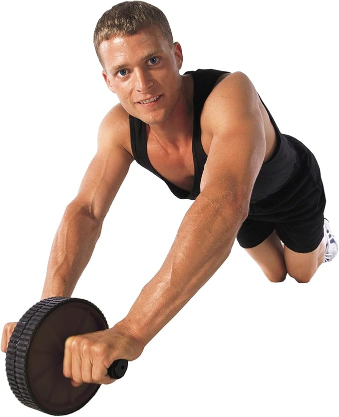 GoFit Dual Exercise Ab Wheel- Roller with Handles,Black,One Size,GF-Dew
