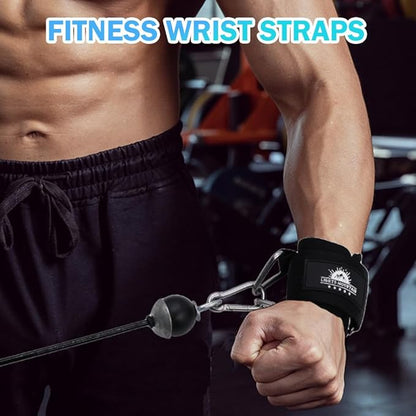 Wrist Cuffs for Cable Machines – Padded & Adjustable Straps for Lateral Raises, Tricep Pushdowns & Strength Training