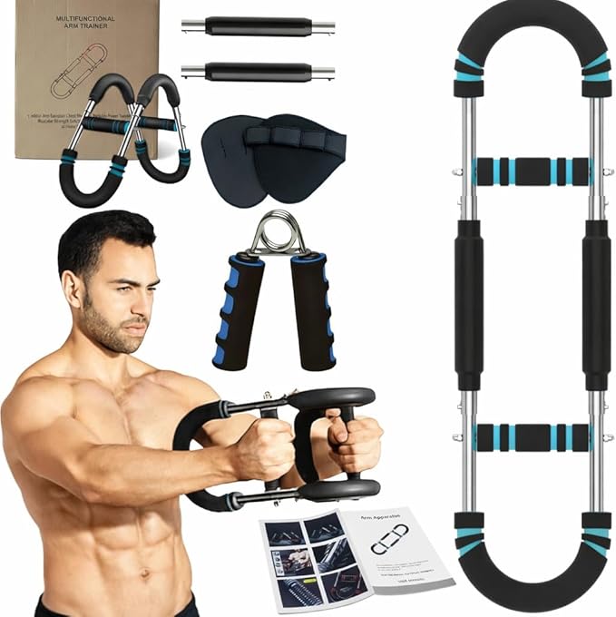 Twister Arm Trainer Adjustable 66–110 lbs – Arm & Chest Trainer for Men & Women, Chest Workout Equipment with Bonus Light Hand Grip Trainer & Pads, Power Twister Chest Expander for Home Gym