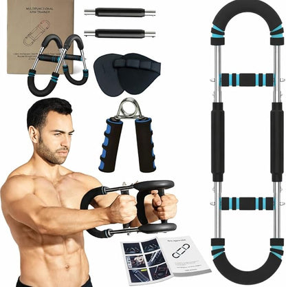 Twister Arm Trainer Adjustable 66–110 lbs – Arm & Chest Trainer for Men & Women, Chest Workout Equipment with Bonus Light Hand Grip Trainer & Pads, Power Twister Chest Expander for Home Gym