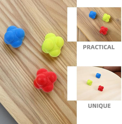 6pcs Hexagonal Reaction Balls Reflex Training Balls for Hand Eye Coordination and Reaction Speed Improvement, 5.5cm Set for Sports Training and Agility Exercises