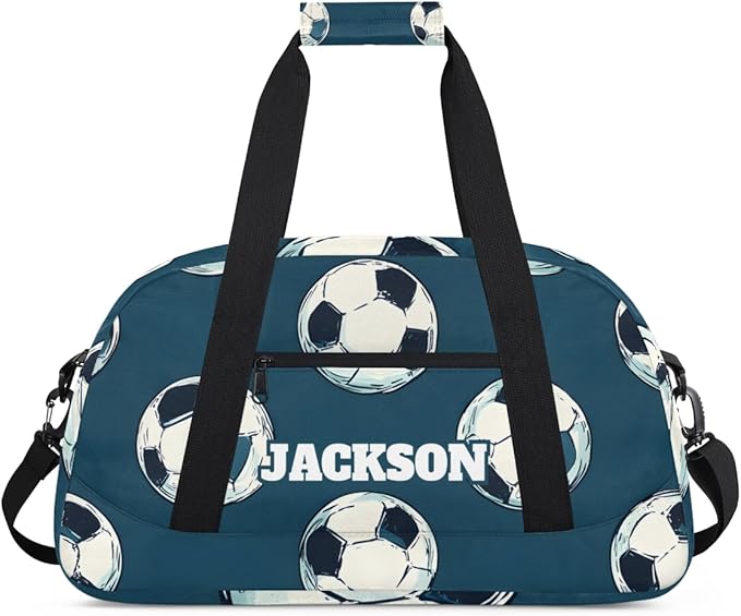 Personalized Soccer Gym Duffel Bags for Kids Boys with Custom Name Sport Bags for Sport Training Travel Overnight Weekender