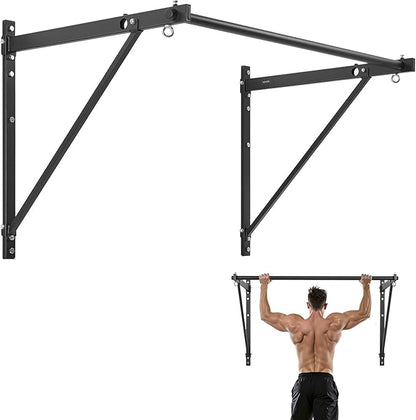 VEVOR Pull Up Bar, Multi-Grip Wall Mounted Pull Ups, 50 in Width Multifunctional Chin Up Training Station, Heavy Duty Steel Upper Body Workout Bars with Hangers, 440 lbs Weight Capacity, for Home Gym