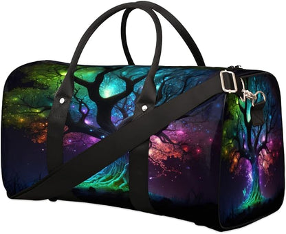 Travel Duffel Bag Tree Of Life Universe Sport Tote Gym Bag Waterproof Foldable Carryon Weekend Overnight Training Handbag Sports Duffle Bags for Women Men Boys Girls