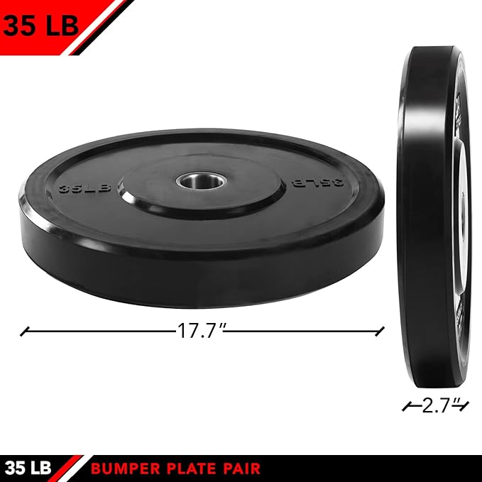 JFIT Olympic 2 Inch Grip Plates and Bumper Plates for Barbell - Single Weights or Sets of 2 (Muliple Weights)