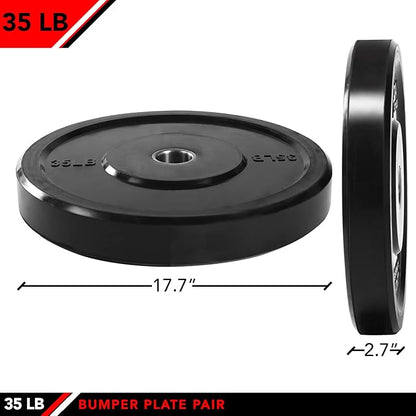 JFIT Olympic 2 Inch Grip Plates and Bumper Plates for Barbell - Single Weights or Sets of 2 (Muliple Weights)