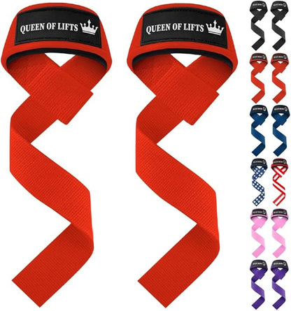 TECEUM Lifting Straps for Weightlifting Gym Strength Training - Wrist Straps with Neoprene Padded Cotton - Men & Women – Ideal for Powerlifting, Bodybuilding & Deadlifts