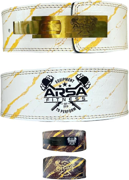 Arsa Fitness Weightlifting Adjustable Lever Belt for Men & Women Real Cow Hide Leather for Powerlifting Back Support Workout Deadlifts Squats 10MM Thickness 4" Width (MEDIUM, ARABIAN DAY)