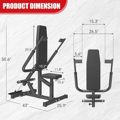 SPART Seated Dip Machine, Plate Loaded Tricep/Bicep Dip Press Machine with Cable Bar & Band Peg for Biceps Chest Training, Upper Body Push Workout, Hold up to 440LBS