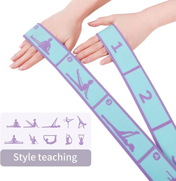 Adjustable Stretch Strap for Kids, 8-Loop Elastic Resistance Band for Children Gymnastics, Ballet Dance, Yoga, Stuff，Pilates & Flexibility Training, Home Exercise Equipment for Girls