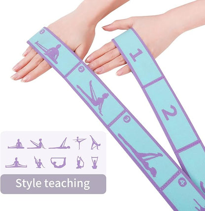 Adjustable Stretch Strap for Kids, 8-Loop Elastic Resistance Band for Children Gymnastics, Ballet Dance, Yoga, Stuff，Pilates & Flexibility Training, Home Exercise Equipment for Girls