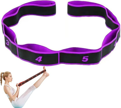 Fitness Resistance Band for Stretching and Yoga, Number Stretch Resistance Band with Clear Markings, 8-Section Elastic Training Bands for Yoga, Stretching, Pilates, Fitness