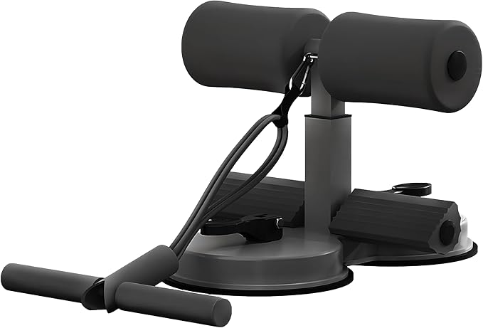 Sit Up Bar,Portable Adjustable Sit Up Floor Holder with 2 Strong Suction Cups and 1 Resistance Band,Situp Bar Assistance Device for Ab Workouts,Sit-Ups & Core Exercises,Home Office Gym