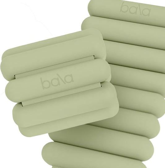 Bala Bangles Wrist & Ankle Weights for Women & Men - Adjustable Weighted Bands - Soft Silicone Arm & Leg Weights for Pilates, Yoga, Walking, Barre, Home Workout & Strength Training Exercise