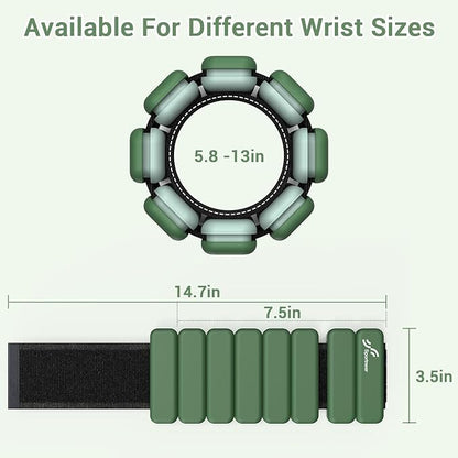 Sportneer Wrist & Ankle Weights for Women Men - 1 Pair (1 lb/2 lb Each) | Adjustable Weighted Bracelet Silicone Bangles for Yoga, Dance, Pilates, Cardio, Aerobics, Gym, Pool Exercises and Jogging