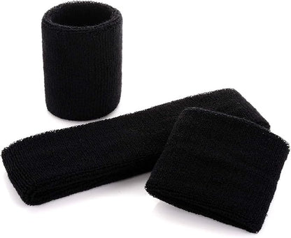 ONUPGO Sweatband Set Sports Headband Wristband Set Sweatbands Terry Cloth Wristband Wrist Sweatband Headbands Moisture Wicking Sweat Absorbing Head Band