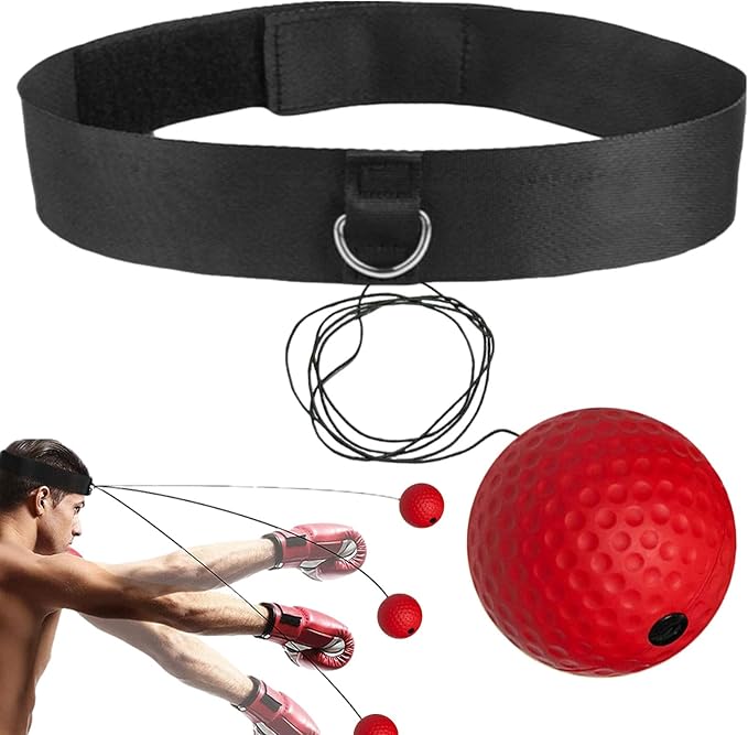 Reaction Balls Training Set - 3-Size Ball Pack, React Reflex Balls All Ages Headband, Free Cord, Child Boxing Training Headband ReactBall | Portable Fitness Reflex Ball for Home Gym Outdoor