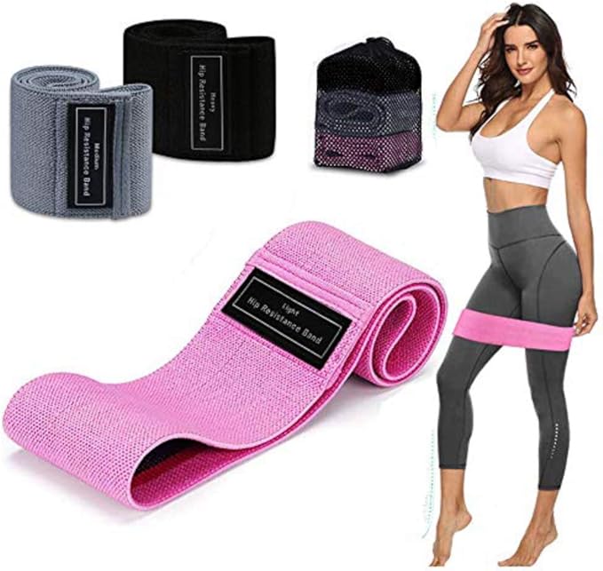 Fabric Resistance Bands Set,Women/Men Exercise Bands for Legs and Butt,3 Resistance Level Booty Bands,Home Fitness Yoga Pilates Equipment