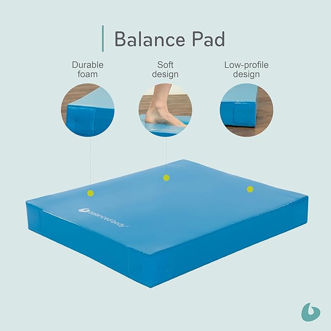 Balanced Body Balance Pad, Durable, Thick and Smooth, Foam for Stability, Core Strength and Motor Control, Blue