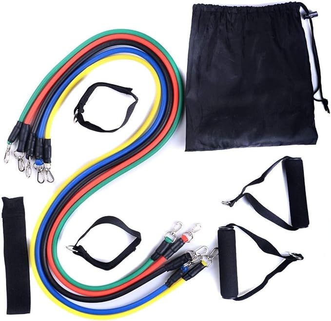 Resistance Band Set for Men and Women - Portable Strength Training Equipment for Arms and Legs w/Door Anchor & Carry Bag