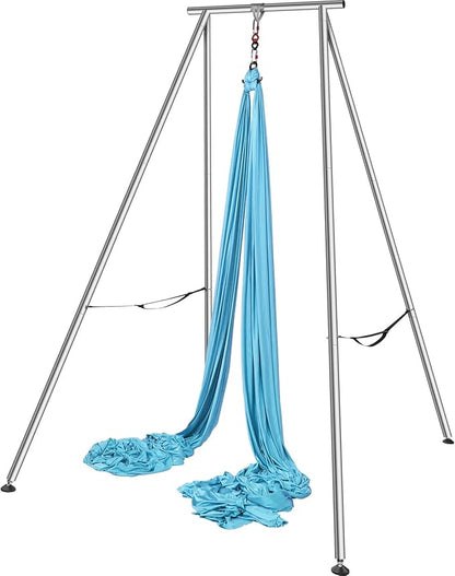 VEVOR Yoga Stand Frame, Max 441-551 lbs Load Swing Stand, Triangular Structure Aerial Rig, Aerial Silk Stands with Yoga Hammock, Standard & Height-Adjustable Version