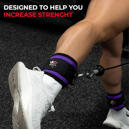 Ankle Straps for Cable Machines, Adjustable Comfort Ankle Cable Attachments for Women & Men, Glute Kickback Ankle Strap for Workout Gym Ankle Cuff Neoprene Padded Durable lifting Straps