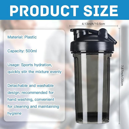 Custom Shaker Bottles 18 oz Personalized Leak Proof Sports Shaker Cups with Your Own Logo Name Photo, Perfect for Gym, Travel, Outdoor Sports, PureBlack