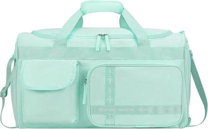 MAXTOP Gym Bag for Women Men Travel Duffle Bag Large Capacity Carry On Weekender Overnight Bag With Shoe Compartment Gym Tote Dry Wet Separation Duffel Bag for Travel