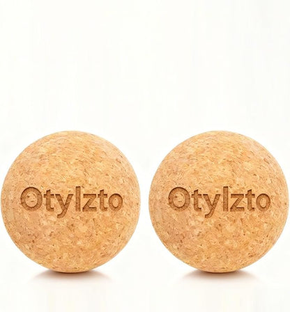 2Pcs Massage Lacrosse Balls Natura Cork for Myofascial Release, Trigger Point Therapy, Muscle Knots, and Yoga Deep Tissu Therapy
