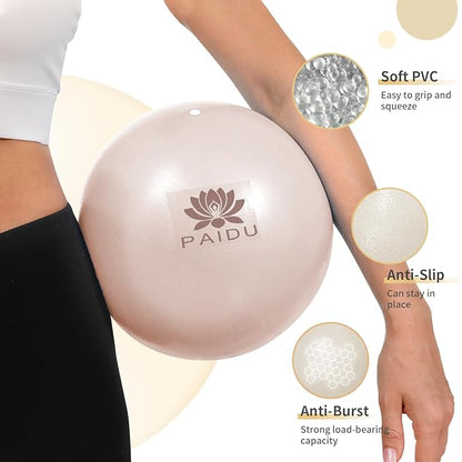 Pilates Ball 10-inch Core, Anti-Explosion and Anti-Slip Mini Yoga Balls, Suitable for Pilates, Yoga, Core Training, Physical Therapy, Balance, Stability, Stretching Exercises